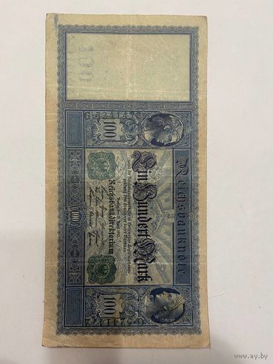100 марок зеленая печать