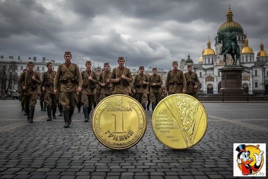 Украины 1 гривна 2005 года "60 лет Победы", UNC. Сторгуй за свою цену, предложи обмен!