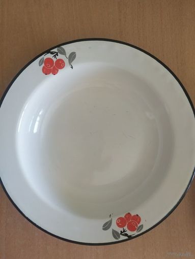 Эмалированная тарелка, советский винтаж, ММК - Магнитогорский металлургический комбинат Челябинского совнархоза