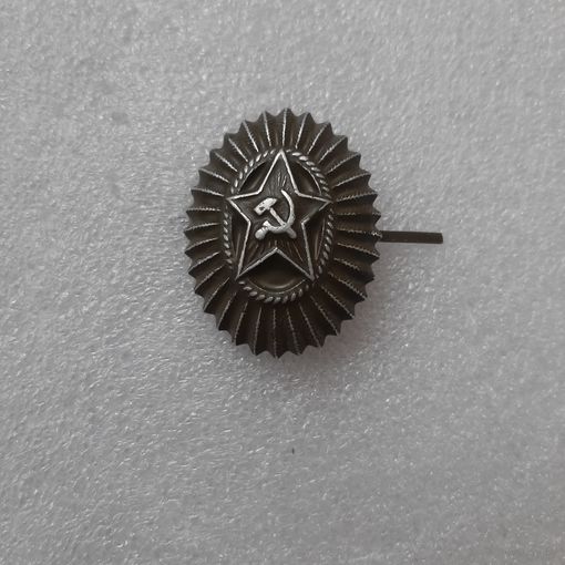 Кокарда ВС СА СССР общевойсковая, солдатская, "орех", защитная, хаки