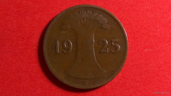 1 пфенниг 1925 J. Германия. Веймарская республика (Рейхсмарка).