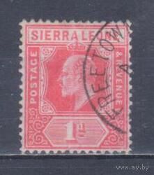 [329] Британские колонии. Сьерра Леоне 1907. Эдуард VII. Гашеная марка.