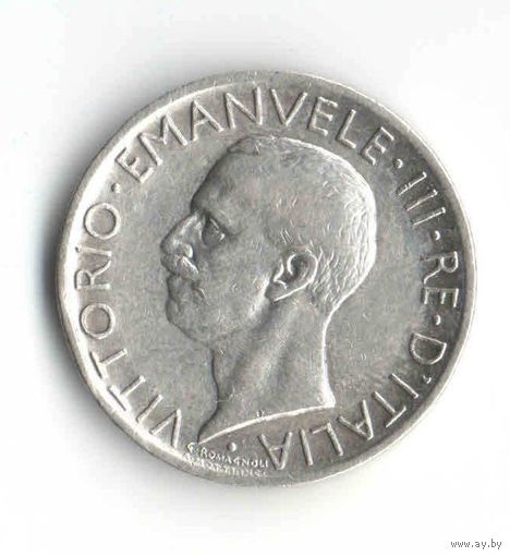 Италия 5 лир 1927 год, серебро.