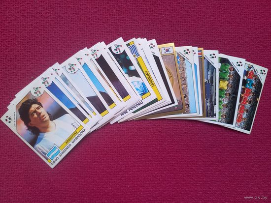 Наклейки Чемпионат Мира по футболу Италия 1990 г. Italia 90. Panini. 23 наклейки одним лотом!