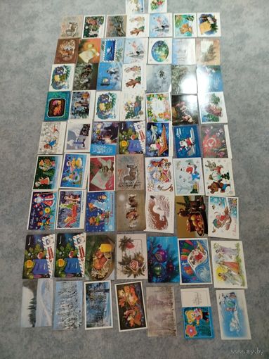 Окрытки б.у. Новый год СССР