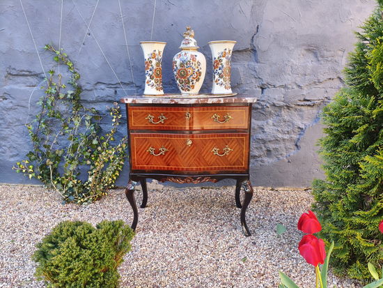 Антикварная Тумбочка / Комод, Мрамор, Середина ХХ в. Франция.