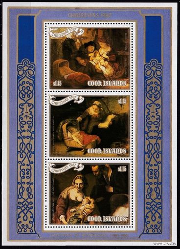 1987 Острова Кука 1252-1254/B183 Живопись / Рождество 9,00 евро