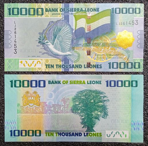 10000 леоне Сьерра-Леоне 2021 г. UNC