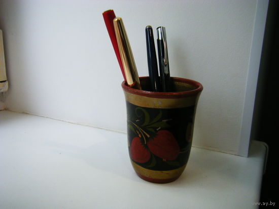 Карандашница из СССР .Хохлома.