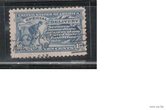США-1914, (Мих.187В),   гаш. , Спец.доставка, Велосипед(одиночка), перф. 10