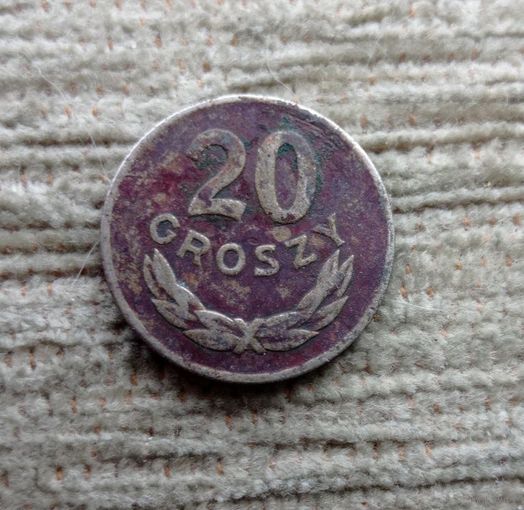 Werty71 Польша 20 грошей 1949 Никель