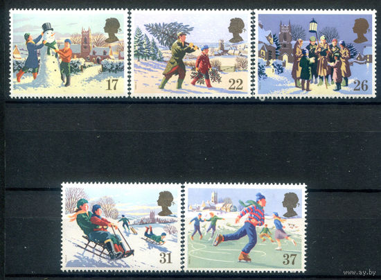 Великобритания - 1990г. - Рождество, дети - 5 марок - полная серия, MNH [Mi 1300-1304]. #3-GB-Z-1-18
