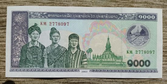 Werty71 Лаос 1000 кип 2003 UNC банкнота