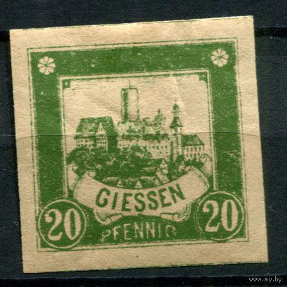 Германия - Гисен - Местные марки - 1888 - Городской пейзаж 20Pf - [Mi.45B] - 1 марка. MH.  (Лот 123AK)