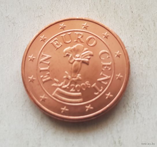 1 евроцент 2008 г  Австрия  UNC