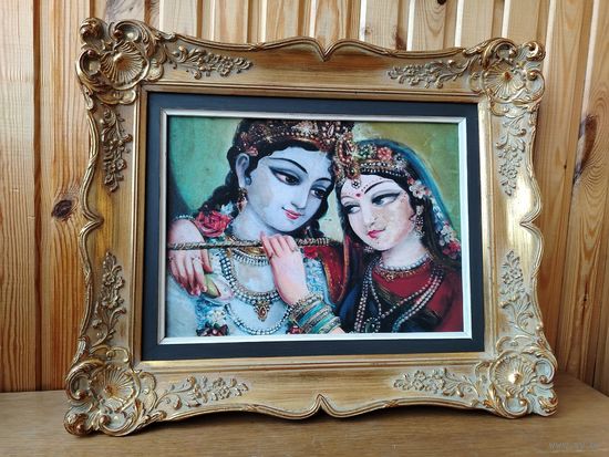 Шри Шри Радха-Кришна. Новая картина в старинной раме.