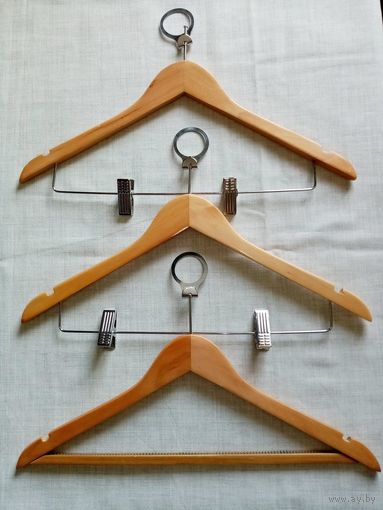 Антивандальные вешалки для одежды 3 шт одним лотом плечики деревянные 44 рр