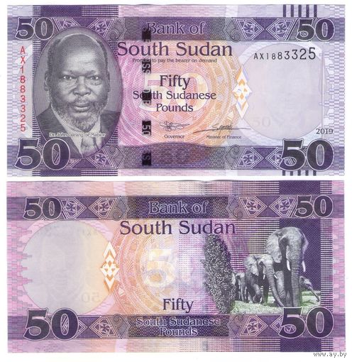 Южный Судан 50 фунтов 2019 год UNC