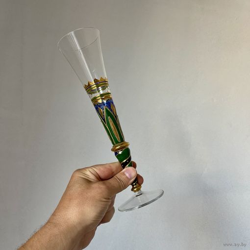 Бокал ручной работы в стиле барокко (200 мл). Италия. 3703