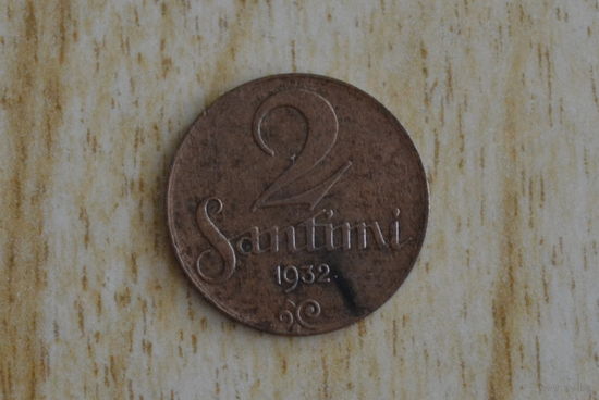 Латвия 2 сантима 1932 с 1 руб