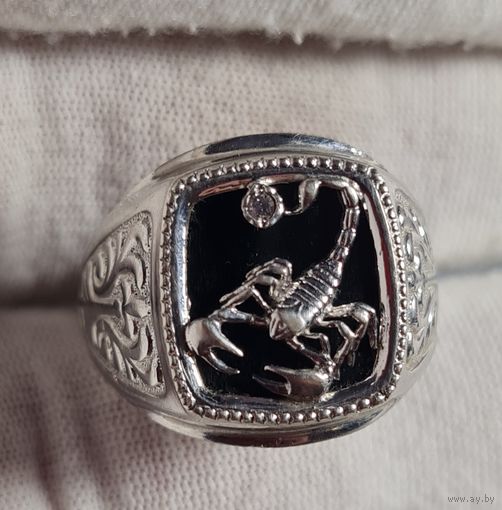 Шикарное кольцо печатка серебро 925, Скорпион, С РУБЛЯ! МНОГО ЛОТОВ С РУБЛЯ! лот#2