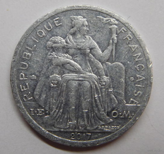 Французская Полинезия 1 франк 2017 г