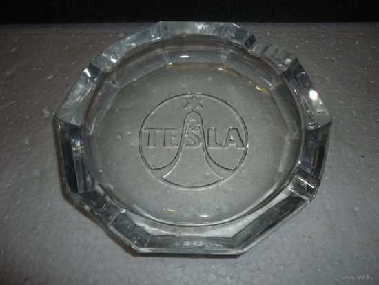 Брендовая Пепельница TESLA Толстое Стекло Чехословакия Оригинал