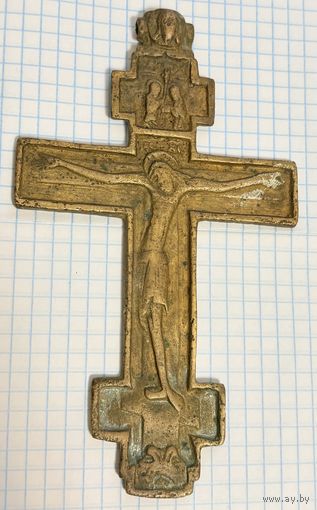 С 1 РУБЛЯ! СТАРИННЫЙ БОЛЬШОЙ НАТЕЛЬНЫЙ КРЕСТ 17-18 ВЕК