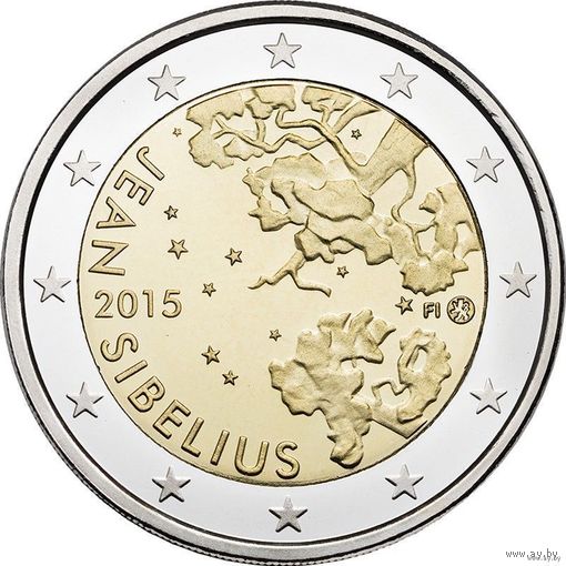 2 евро 2015 Финляндия Ян Сибелиус UNC из ролла