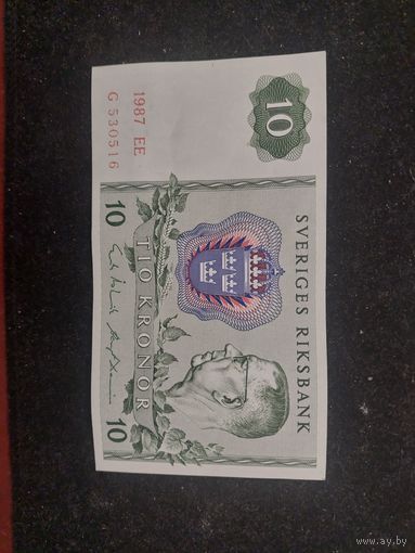 10 крон швеция 1987 банкнота