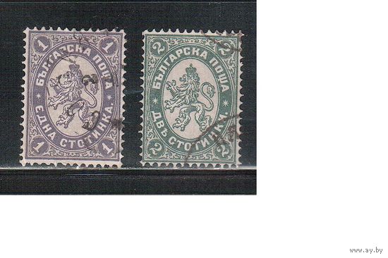 Болгария(Княжество)-1886, (Мих.25-26),  гаш. , Стандарт, Герб,(1)