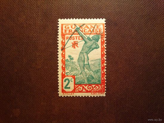 Французская Гвиана  1929 г.Индеец с луком./44а/