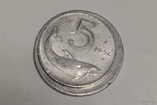 Италия 5 лир 1954