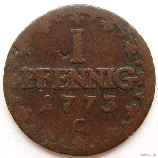 Германия Саксония-Альбертина 1 пфенниг 1773 год
