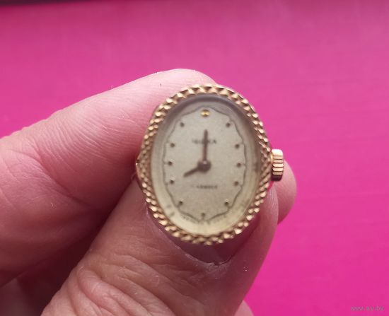 Часы-перстень ЧАЙКА.Позолоченные.Не на ходу