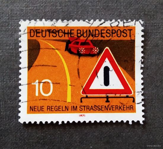 Марка Германия 1971 год Правила дорожного движения