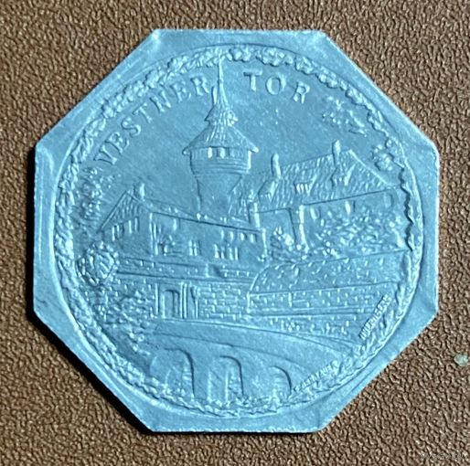 Германия Нюрнберг нотгельд 20 пфеннигов 1921 год. Вестнер-тор. трамвайный жетон