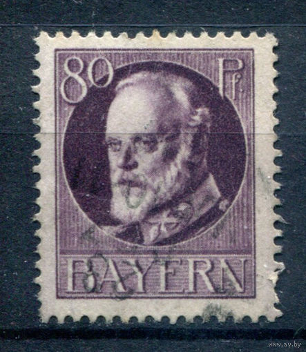 Королевство Бавария - 1914/15г. - король Людвиг III, 80 Pf - 1 марка - гашёная. Без МЦ!