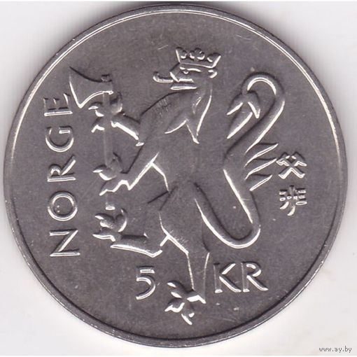 Норвегия 5 крон 1997 350 лет Норвежской почтовой службе UNC
