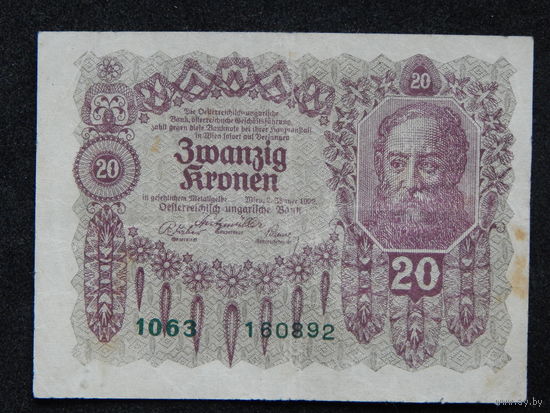 Австрия 20 крон 1922г.