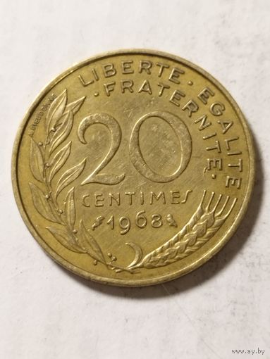 Франция 20 сантим 1968