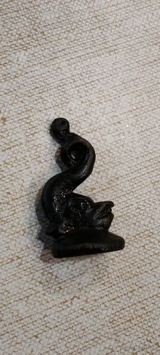 ПЕЧАТЬ СТАРИННАЯ, БРОНЗА, РУКОЯТКА В ВИДЕ РЫБЫ, КОНЕЦ 17 СЕРЕДИНА  18 ВЕКА