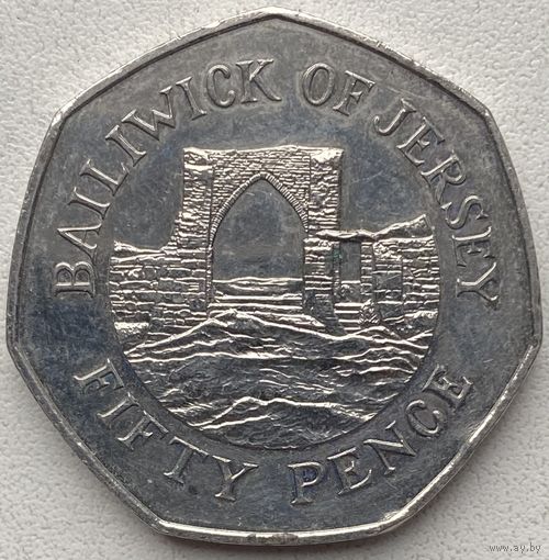 Джерси 50 пенсов 1992 г. Очень редкий год