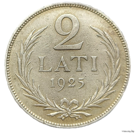 2 лата 1925 Латвия Первая Республика! Серебро 10 грамм 835 пробы 0,268 унции! ВОЗМОЖЕН ОБМЕН!