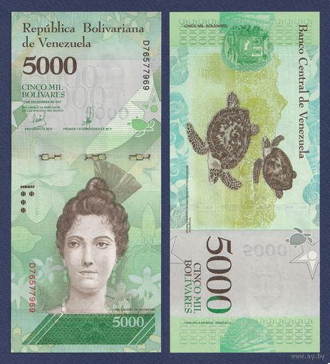 Венесуэла, 5000 боливар 2017 г., P-97c, UNC