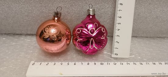 Ёлочные игрушки с бабочками. 8-7