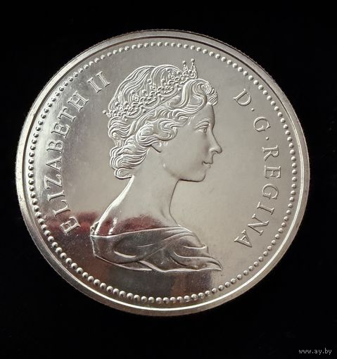 1 доллар 1974 г.  100 лет городу Винрипег. Канада.  Елизавета 2 .  Серебро.