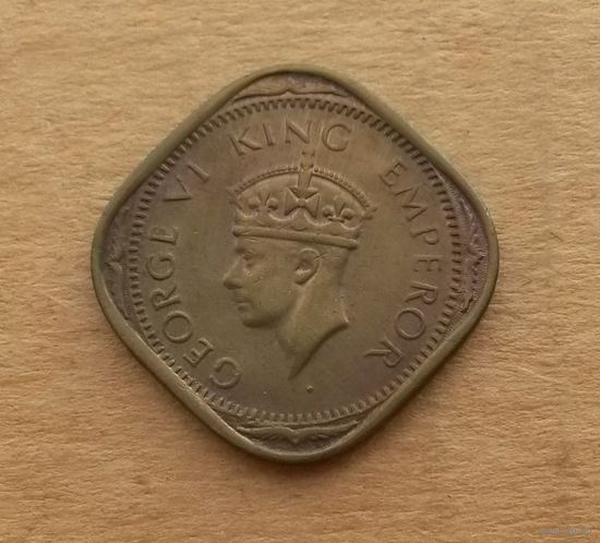 Британская Индия, 2 анна 1943 г., Георг VI (1936-1952), разновидность 1942-1944 гг.