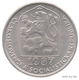Чехословацкая Социалистическая Республика ( ЧССР, Чехословакия ). 50 геллеров 1987. UNC. Наборная.