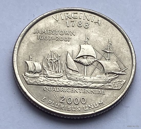 25 центов 2000 г. Виргиния, США